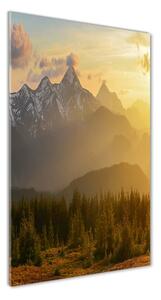 Vertikální Fotoobraz na skle Západ slunce hory osv-84116149
