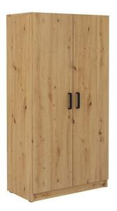 Dvoudveřová šatní skříň MABAKA - šířka 80 cm, dub artisan