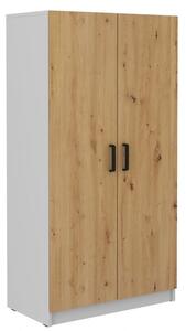 Dvoudveřová skříň MABAKA - šířka 80 cm, šedá / dub artisan