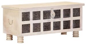 Úložný box bílý 110 x 40 x 45 cm masivní akáciové dřevo 247670