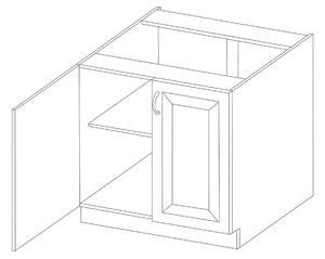 Dolní dvoudveřová skříňka ODONA - šířka 60 cm, černá / bílá