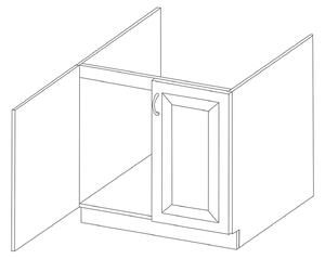 Dřezová skříňka SOPHIA - šířka 80 cm, světle šedá / dub artisan