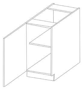 Dolní jednodveřová skříňka LAJLA - šířka 40 cm, šedá / bílá