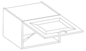 Horní hluboká skříňka s výklopnými dvířky SOPHIA - šířka 60 cm, šedá / dub artisan