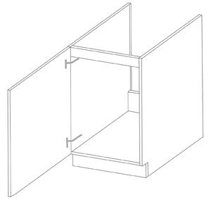 Dolní dřezová skříňka LAILI - šířka 50 cm, šedá / bílá