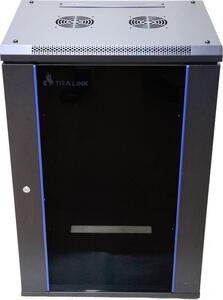 Extralink Racková skí 15U 600x450 erná montovaná na zdi, Nástnný regál, 15U, 120 kg, Zámek, Kolejnice racku, erná
