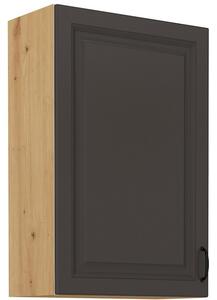 Vysoká horní skříňka SOPHIA - šířka 60 cm, tmavě šedá / dub artisan