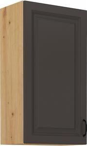 Vysoká horní skříňka SOPHIA - šířka 50 cm, tmavě šedá / dub artisan