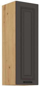 Vysoká horní skříňka SOPHIA - šířka 30 cm, tmavě šedá / dub artisan