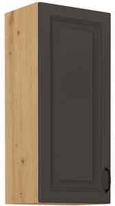 Vysoká horní skříňka SOPHIA - šířka 40 cm, tmavě šedá / dub artisan