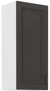 Vysoká horní skříňka SOPHIA - šířka 40 cm, tmavě šedá / bílá