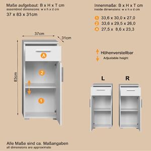 MIDI SKŘÍŇKA, bílá, vysoce lesklá bílá, 37/83/31 cm MID.YOU - Koupelnové série, Online Only