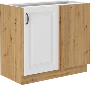 Prodloužená rohová skříňka SOPHIA - šířka 105 cm, bílá / dub artisan