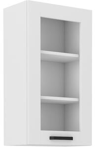 Vysoká prosklená skříňka LAILI - šířka 40 cm, bílá