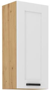 Vysoká horní skříňka LAILI - šířka 40 cm, bílá / dub artisan