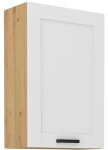 Vysoká horní skříňka LAILI - šířka 60 cm, bílá / dub artisan
