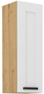 Vysoká horní skříňka LAILI - šířka 30 cm, bílá / dub artisan