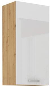Vysoká horní skříňka ADARA - šířka 50 cm, bílá / dub artisan