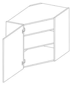Horní rohová skříňka LAJLA - 60x60 cm, šedá / bílá