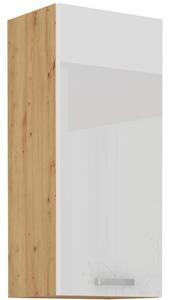 Vysoká horní skříňka ADARA - šířka 40 cm, bílá / dub artisan