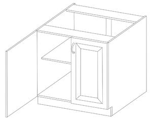 Dolní dvoudveřová skříňka MALILA - šířka 80 cm, černá / dub artisan