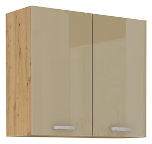 Horní kuchyňská skříňka ADARA - šířka 80 cm, cappucino / dub artisan