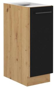 Výsuvná skříňka MALILA - šířka 30 cm, černá / dub artisan