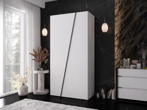 Moderní skříň Grelipt 100 cm, Barva: bílá / bílá + černá 5903211531712
