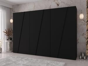 Moderní skříň Grelipt 300 cm, Barva: černá 5903211531934