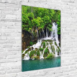 Vertikální Foto obraz skleněný svislý Vodopád v lese osv-85137892