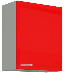 Horní kuchyňská skříňka ULLERIKE - šířka 60 cm, červená / šedá