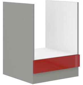 Sporáková skříňka ULLERIKE - šířka 60 cm, červená / šedá