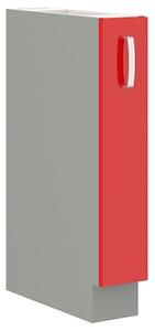 Výsuvná skříňka ULLERIKE - šířka 15 cm, červená / šedá