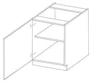Dolní jednodveřová skříňka ULLERIKE - šířka 60 cm, červená / šedá