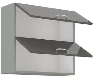 Horní výklopná skříňka ULLERIKE - šířka 80 cm, šedá