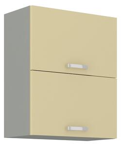 Horní výklopná skříňka ULLERIKE - šířka 60 cm, krémová / šedá