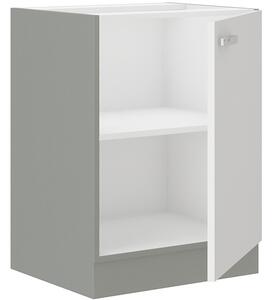 Dolní jednodveřová skříňka ULLERIKE - šířka 60 cm, bílá / šedá