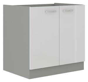Dolní dvoudveřová skříňka ULLERIKE - šířka 80 cm, bílá / šedá