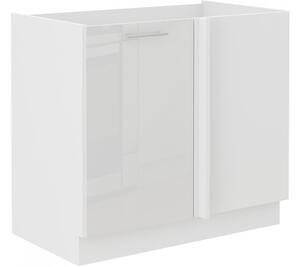 Prodloužená rohová skříňka LAJLA - šířka 105 cm, bílá
