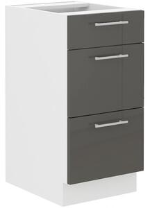 Kuchyňská skříňka se šuplíky LAJLA - šířka 40 cm, šedá / bílá