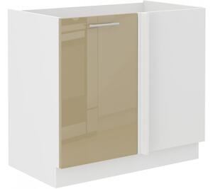 Prodloužená rohová skříňka LAJLA - šířka 105 cm, cappucino / bílá