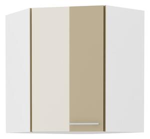 Horní rohová skříňka LAJLA - 60x60 cm, cappucino / bílá