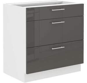 Dolní šuplíková skříňka LAJLA - šířka 80 cm, šedá / bílá