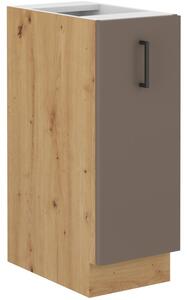 Výsuvná skříňka BALIJA - šířka 30 cm, lanýžově šedá / dub artisan