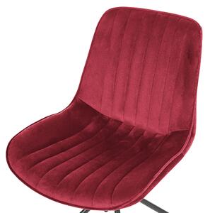 Sada 2 sametových jídelních židlí červené NAVASOTA