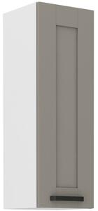 Vysoká horní skříňka LAILI - šířka 30 cm, světle šedá / bílá