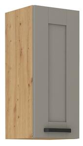Horní kuchyňská skříňka LAILI - šířka 30 cm, světle šedá / dub artisan
