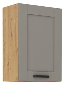 Horní kuchyňská skříňka LAILI - šířka 50 cm, světle šedá / dub artisan