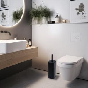 Erga Amba, hranatý toaletní WC kartáč na postavení, černá matná, ERG-YKA-PD.AMBA FB
