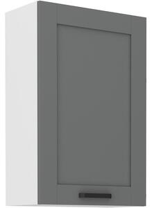 Vysoká horní skříňka LAILI - šířka 50 cm, šedá / bílá